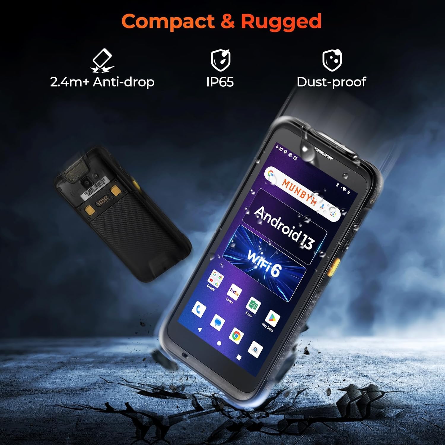 MUNBYN Upgraded Android 13 Bar Code Scanner with 5.5