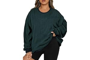 Eytino Women Plus Size Sweatshirts Long Sleeve Crew Neck Casual Oversized Soft Pullover Tops Shirts(1X-5X)