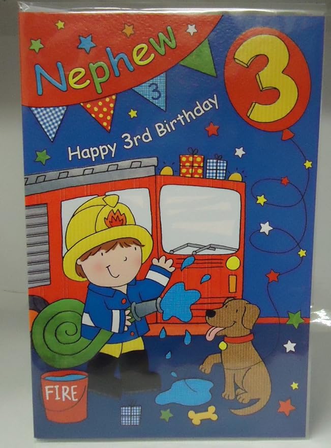 Nephew 3rd 3 Today Happy Birthday Card With A Lovely Verse Amazon