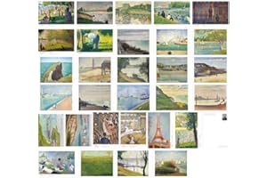 HOSTEESSCHOICE Vintage Art Postcards set of 30 Post card of France Artist Georges Seurat variety pack Famous Painting Scenery,4 x 6 Inches
