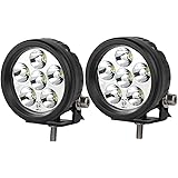 Lightronic 3.5" Round Compact 18W 6000K Nature White Super Bright 10° Long-Range Illumination Spot Beam LED Off Road Fog & Dr