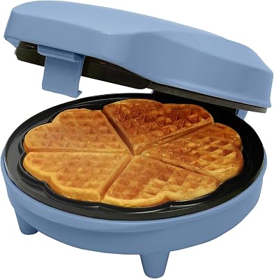 Waffle Maker, piastra per waffle a forma di cuore, macchina per waffle con antiaderente & indicatoro luminso, collezione Sweet Dreams, 700 watt, colore: Blu
