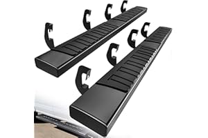 YITAMOTOR Running Boards 6 inches OE Style Aluminum Side Steps, Nerf Bars, Compatible with 2007-2018 Chevy Silverado/GMC Sierra 1500 & 2007-2019 2500HD/3500HD Crew Cab (Gas Engine ONLY), Black