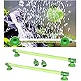 WishLotus 2 pieces Length Aquarium Air Stone Bubble Wall with Suction Cups, Fish Tank Bubbler Air Bar Tube Bubble Release Diffuser Bar for Fish Tank Air Pump (Green)