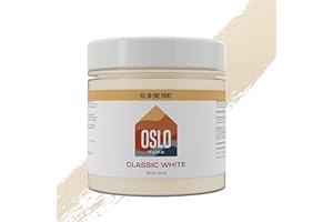 Oslo Home All In One Paint, ‎Classic White, Pint (16oz), Matte, no Sanding, for Refinishing Furniture, Cabinets