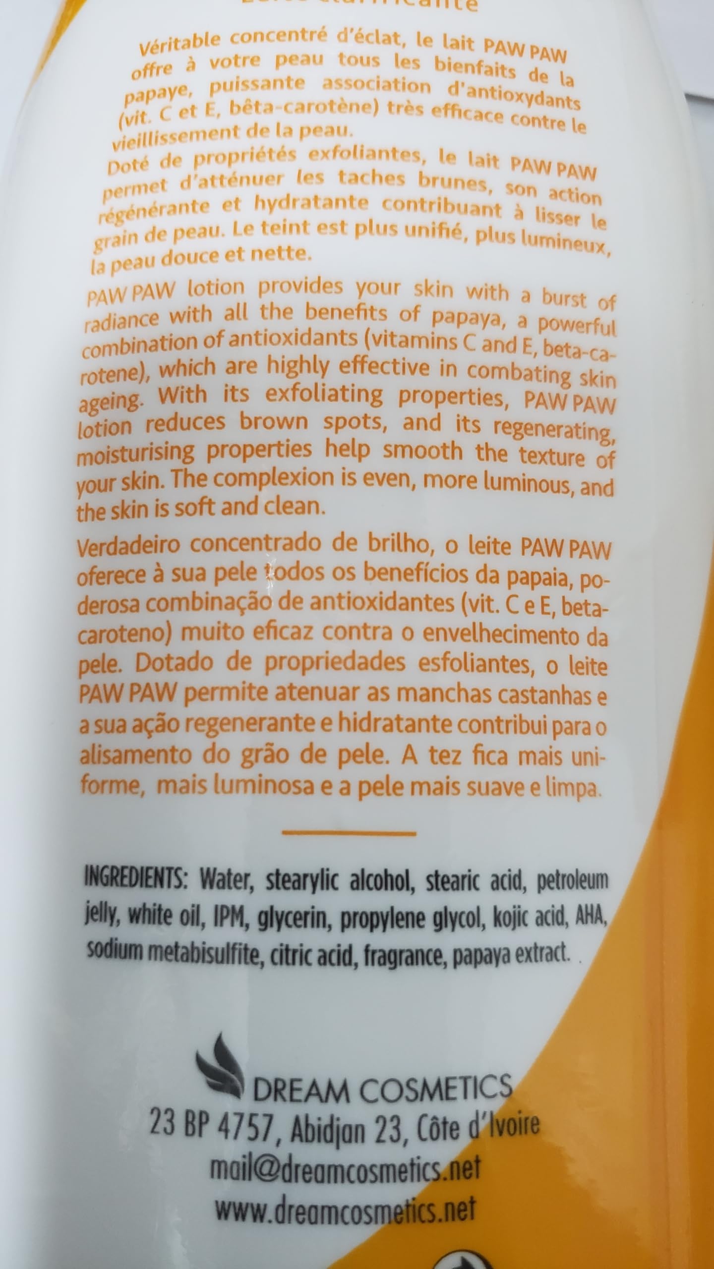 Paw Paw Papaya Clarifying Lotion 500ml, Tube Cream 1oz, Jar Cream 300ml,Oil 1oz and soap 7oz