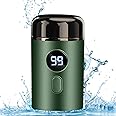 New Model Mini Portable Electric Shaver, New Upgrade Pocket Shaver Mini Shavers for Men, Mini Electric Shaver, LED Power Display USB Rechargeable Washable Shaver for Travel (Green)