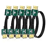 Thsucords Slim HDMI Cables 1.6FT 5Pack, Ultra Soft