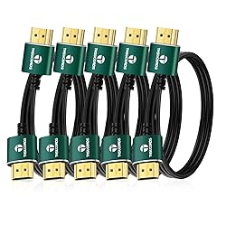 Thsucords Slim HDMI Cables 1FT 5Pack, Ultra Soft