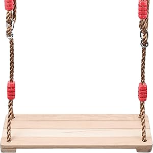 KEILEOHO 15.8 x 6.3 Inches Natural Wood Tree Swing Seat , Adjustable Wooden Swing, Hanging Wooden Swings Seat, Adult, Garden, Yard, Park, Home, Indoor, Outdoor, 330 Lbs Capacity