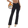 heipeiwa Women's Winter Fleece Lined Thermal Flare Bootcut Jeans High Waist Denim Pants