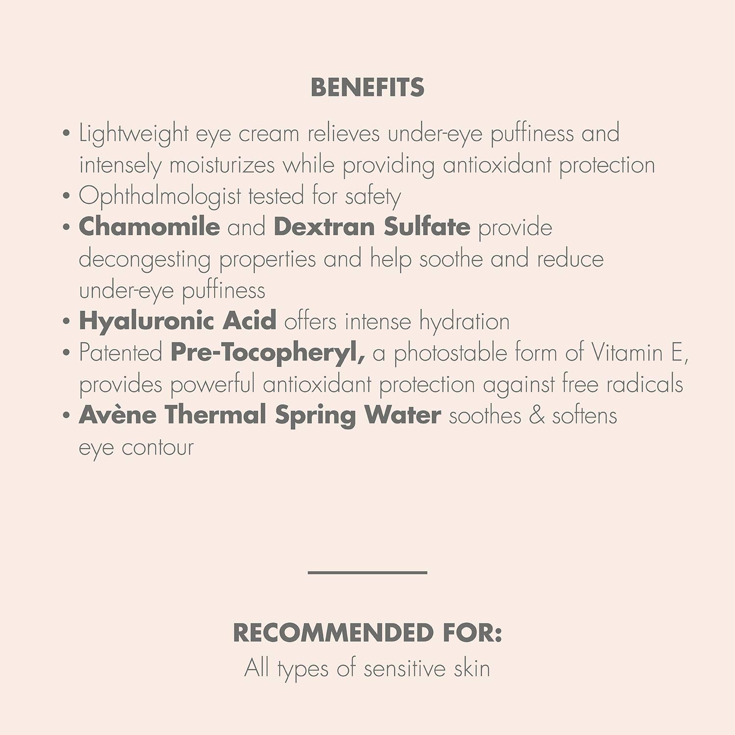 Eau Thermale Avene Soothing Eye Contour Cream, Fragrance Free, Eczema Prone, Sensitive Skin 0.33 Oz: Premium Beauty