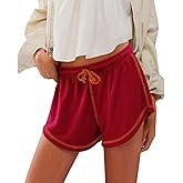 Yousify Women’s Casual Shorts Comfy Drawstring Elastic Waist Summer Beach Workout Lounge Shorts for Women