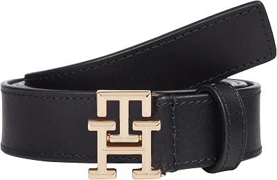 Ceinture Femme Logo 2,5 cm Cuir, Noir (Black), 70 cm