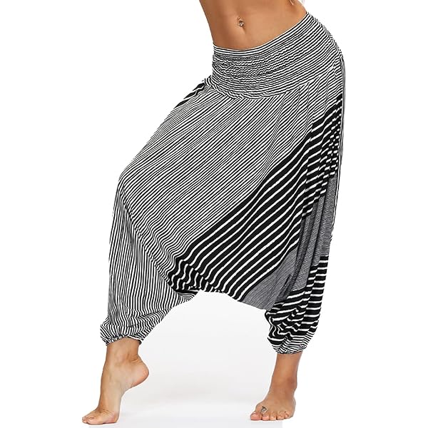 Women's Harem Pants Summer Elastic Waist Aladdin Jogging