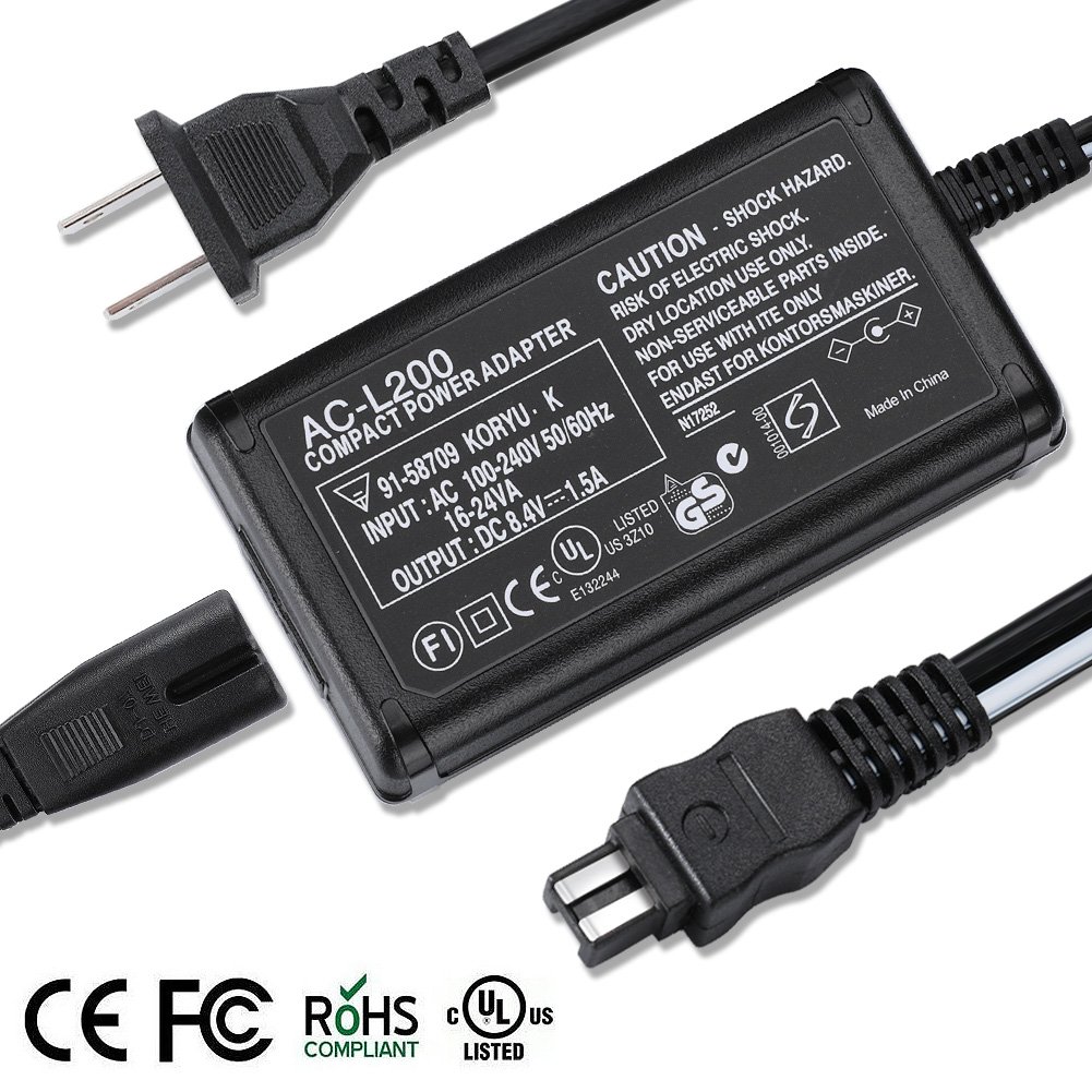 Amazon.com : AC-L200 Adapter Charger Compatible Sony Handycam Camcorder DCR-SX40,  DCR-SX41, DCR-SX44, DCR-SX45, DCR-SX60, DCR-SX63, DCR-SX65, DCR-SX83, ...
