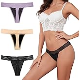 shaperisfree Sexy Period Underwear for Women, Lace Leak Proof Period Thongs, 4 Layers Absorbent Panties Bikinis