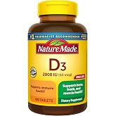 Nature Made Vitamin D3 2000 IU (50 mcg), 400 Vitamin D Tablets | Vitamin D Supplement for Immune, Bone, Teeth and Muscle Health Support, 400 Day Supply
