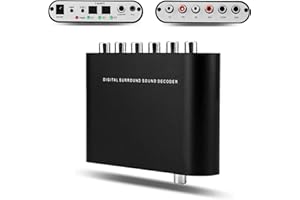 Dioche DAC Audio Digital to Analog Converter, Digital DTS Channel Decoder 5.1 Audio Converter Optical Fiber Coaxial Sound Adapter for PS3 HD DVD PS4