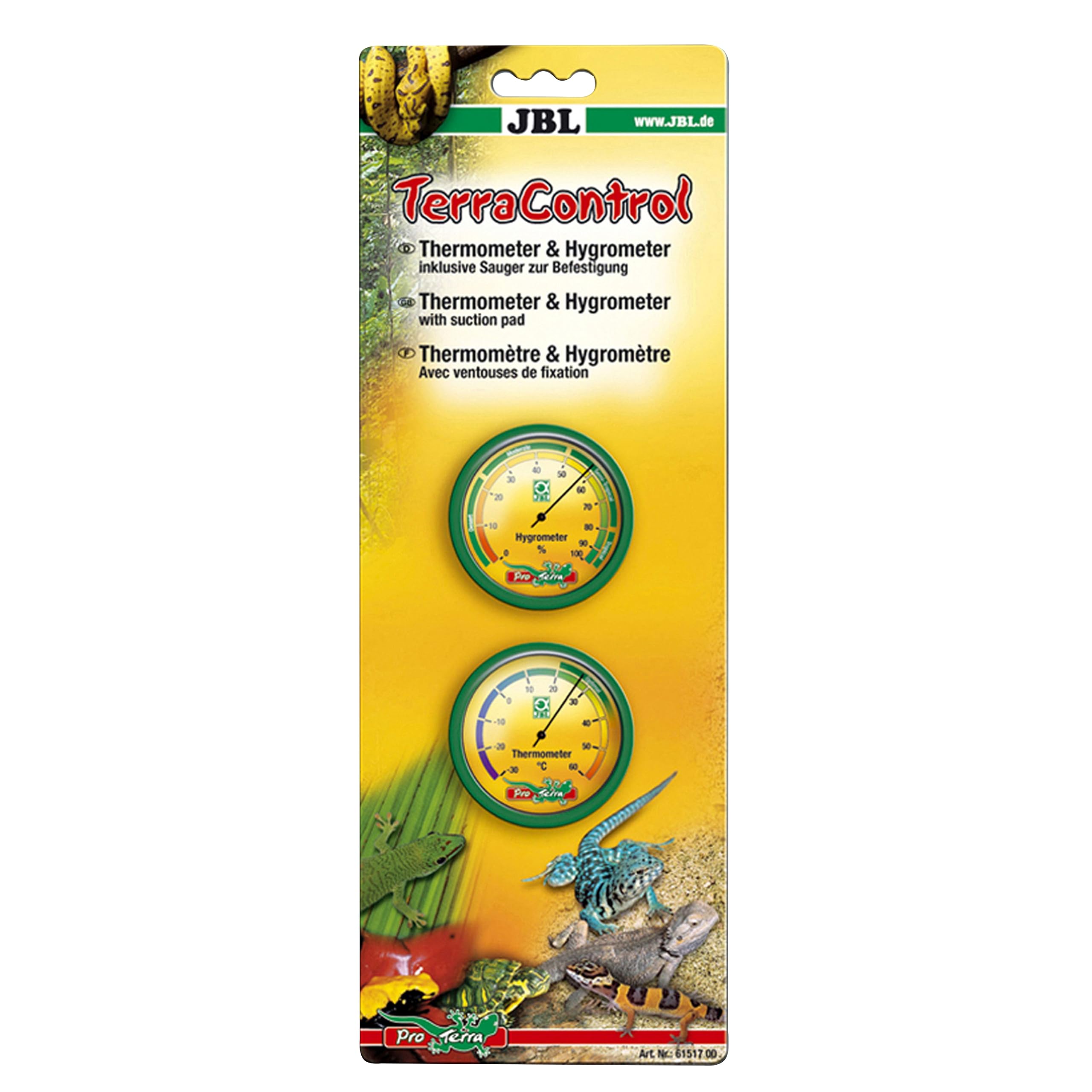 JBL TerraControl: Hygrometer + Thermometer, Thermometer and hygrometer incl. suction cup
