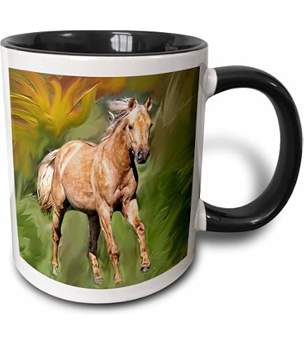 Horse Mug 3dRose Quarter Horse-Two Tone Black Mug, Ceramic, Multi