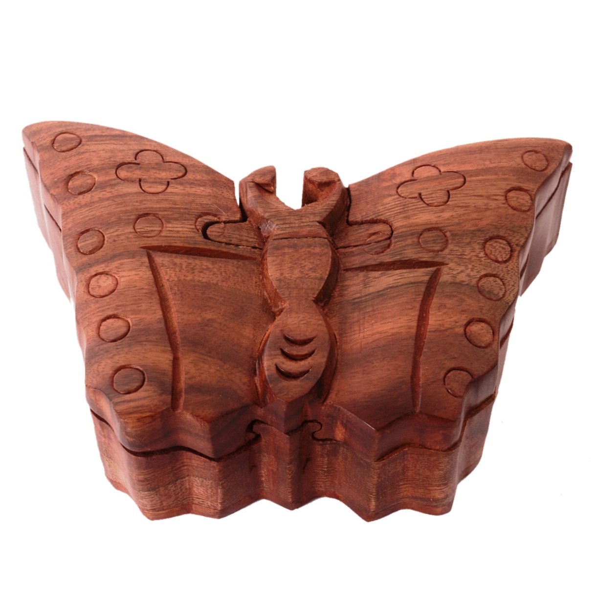 Purpledip Magic Wooden Puzzle Box 'Butterfly': Handmade Mystery Keepsake Gift (11060)
