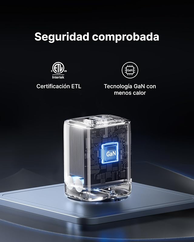Cargador USB C, 30W 1-Paquete PD GAN Cargador Carga Rapida y Cable 60W