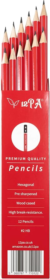 12PA 12 HB Pencils in Box Hexagonal Wood Cased For School Office view 3