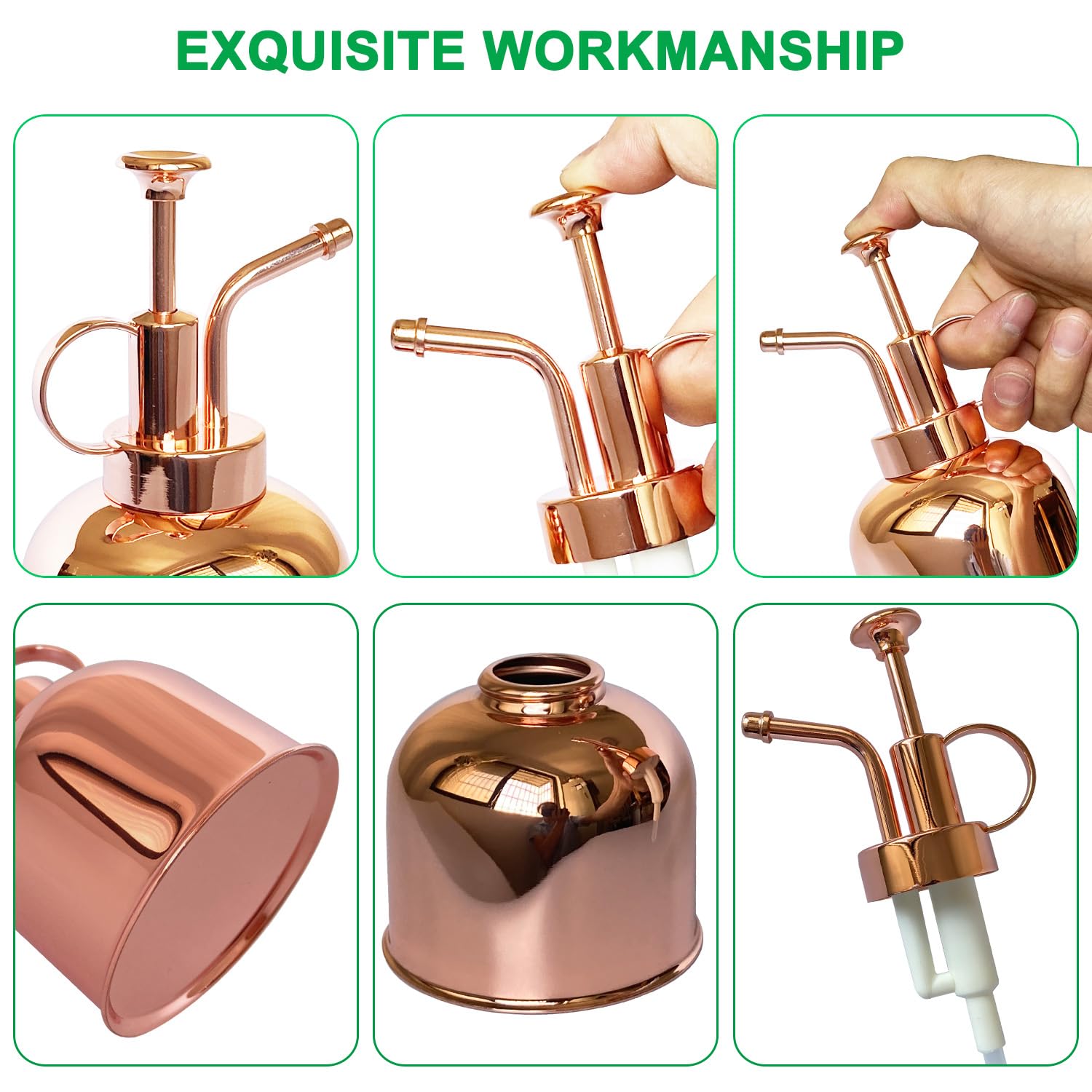 Lianshi Plant Mister Spray Bottle Stainless steel plant sprayer, small watering can plant spray bottle Modern gardening tools for indoor potted plants watering and spraying