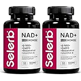 NAD+ Supplement for Women - NMN Alternative with β-NAD+, Trans-Resveratrol, CoQ10, D-Ribose - Promotes Cellular Renewal, Energy, and Radiant Skin Health - 60 Capsules 2 Packs Advanced