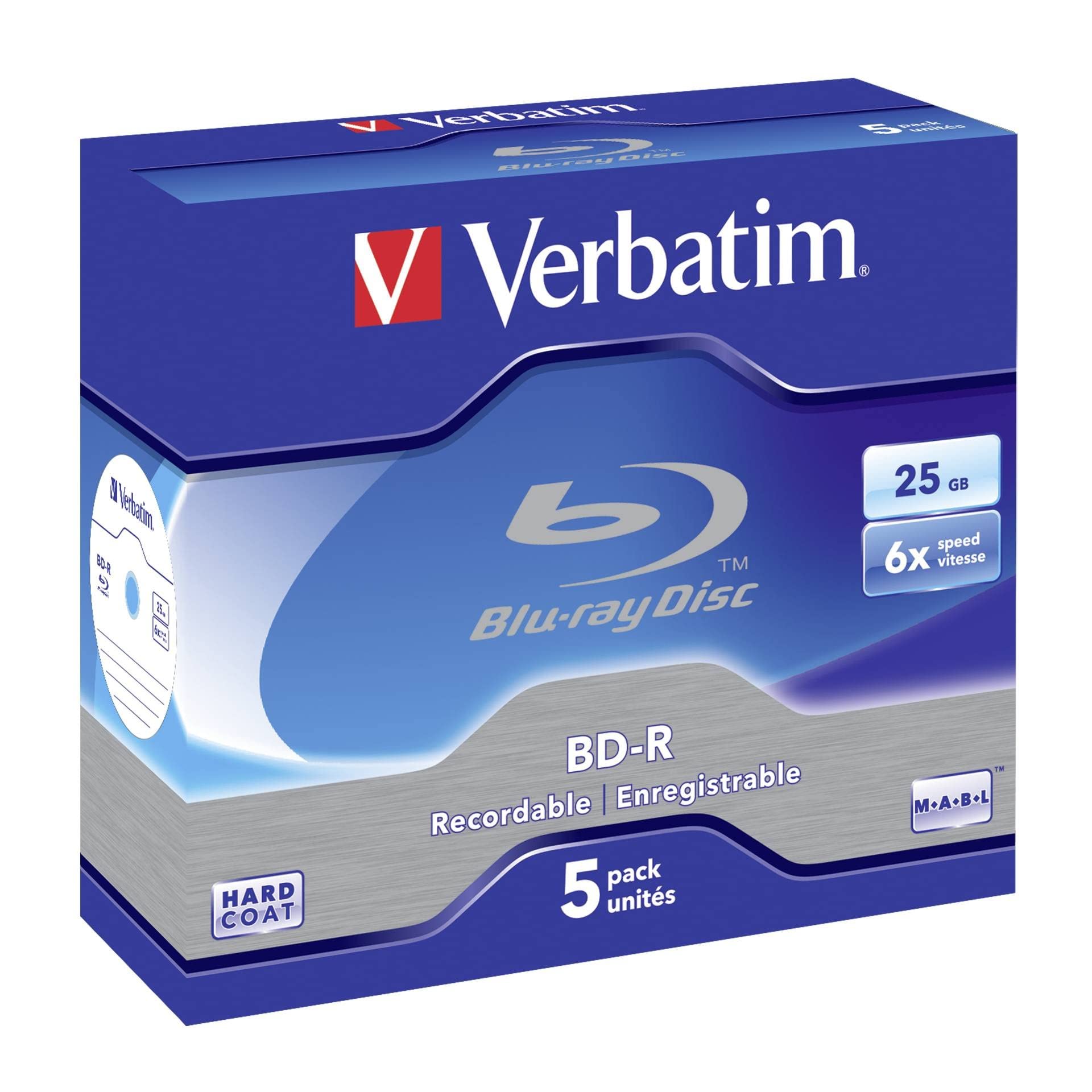 Verbatim BD-R SL 25GB 6 x 5 Pack Jewel Case BD-R 25GB 5pc(s)