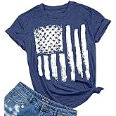 Patriotic Shirts for Women American Flag Shirt 4th of July Tshirt Graphic Tees Casual Short Sleeve Tee Top
