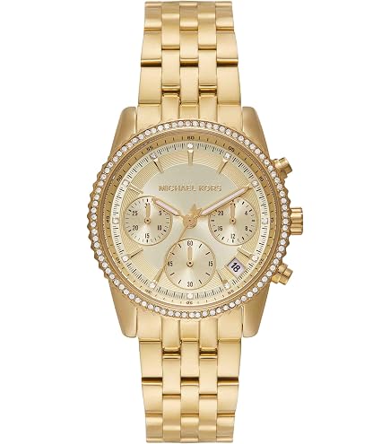 Amazon.com: Michael Kors MK6827 Tibby White Chronograph Glitz Dial