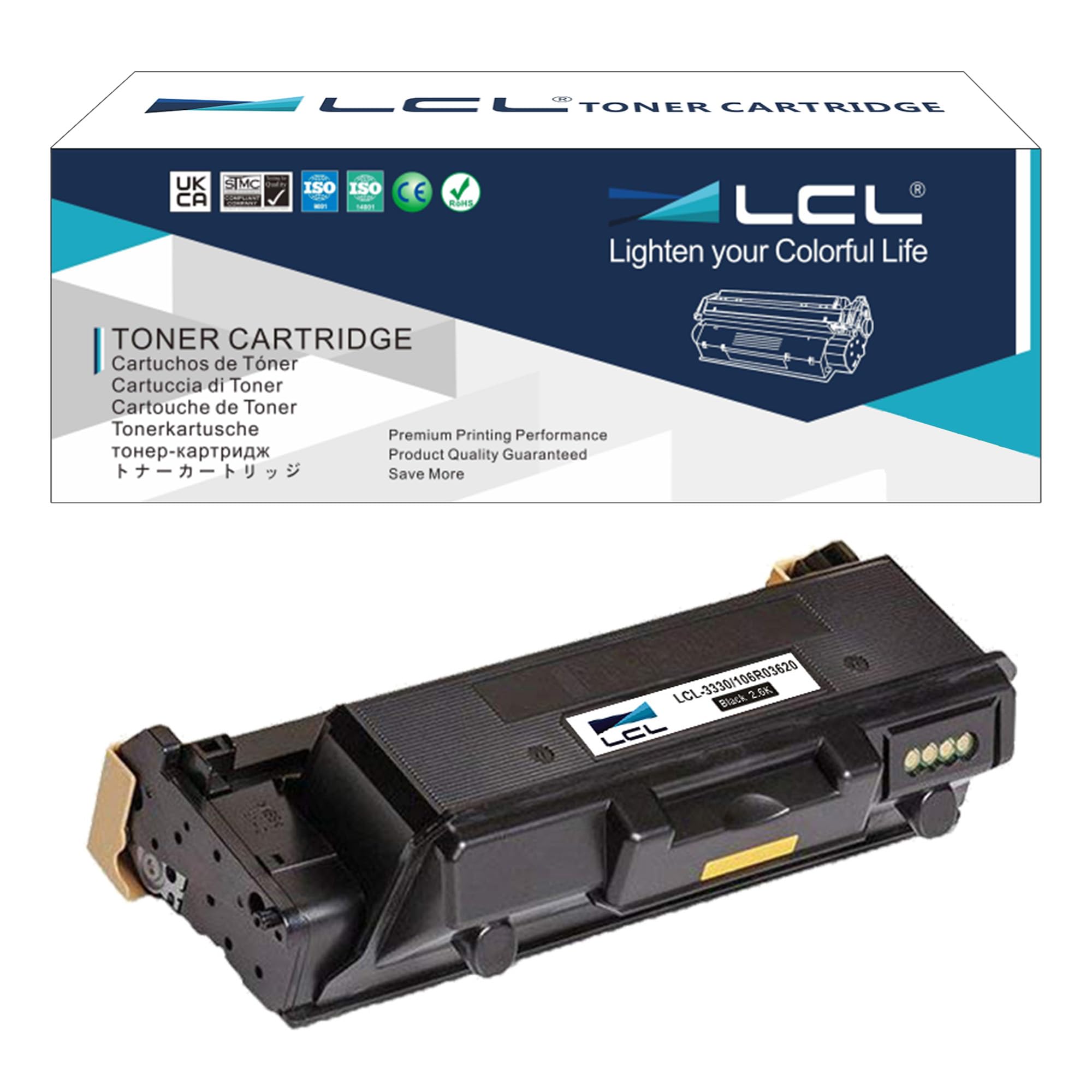 LCL 106R03620 2600PAGES Toner Cartridge Replacement for Xerox 106R03620 for Xerox WorkCentre 3335 WorkCentre 3345 Phaser 3330 (1 Black)