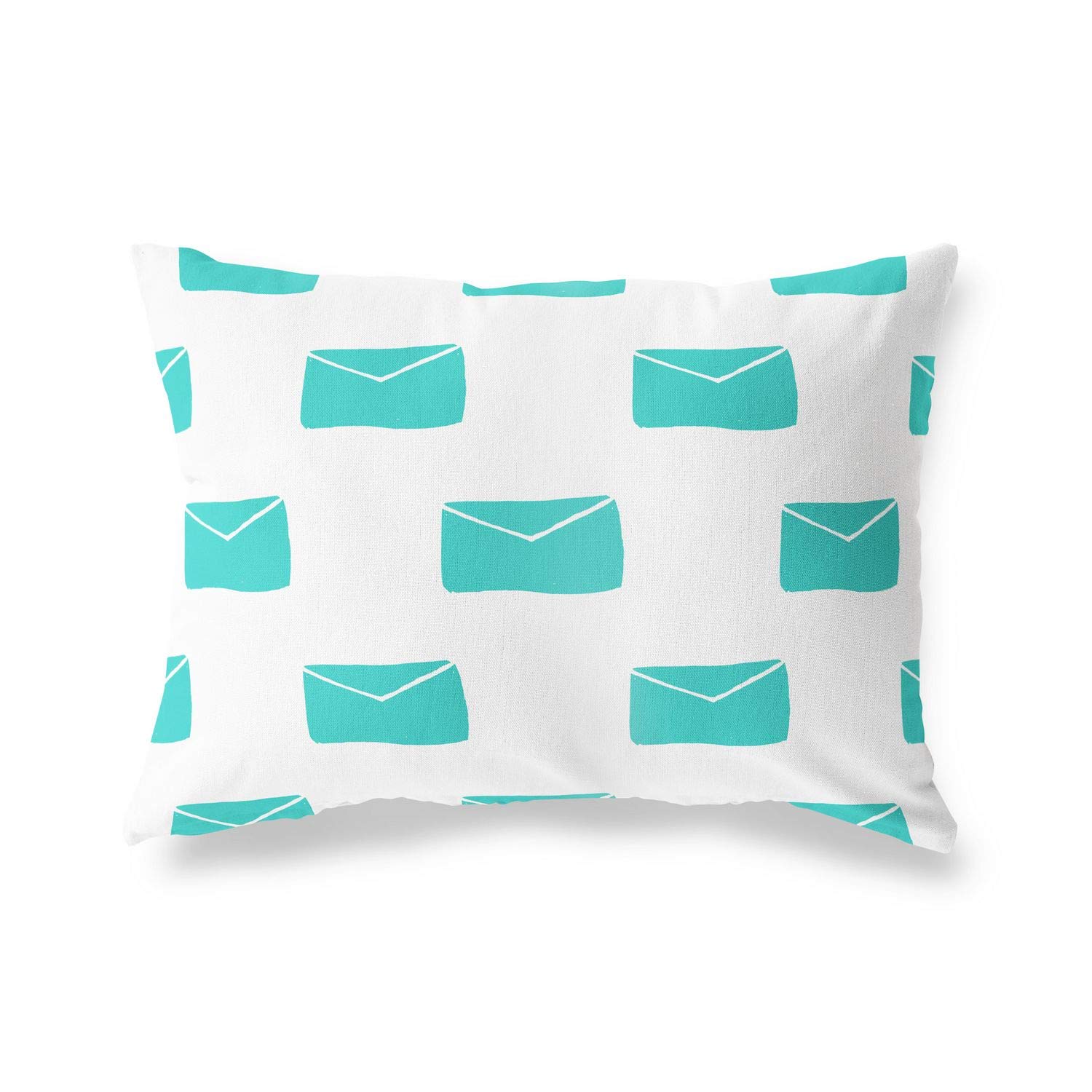 BonaMaison Decorative Cushion Cover, Turquoise-White Throw Pillow Covers, Home Decorative Pillowcases for Livingroom, Sofa, Bedroom, Size: 45X60 Cm - Designed and Manufactured in Turkey