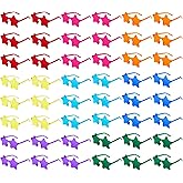 Homaisson 48 Pairs Rimless Sunglasses, Star Shaped Sunglasses Bulk, Colorful Sunglasses for Parties, Novelty Star Glasses for Photo Props, Group Activities, Custom Party Favors