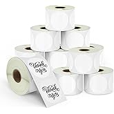 BETCKEY 2 Inch Circle Thermal Sticker Labels, Compatible with Zebra & More Label Printer, Perforated [10 Rolls, 7500 Round Labels]