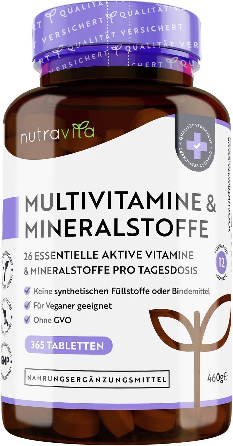 Multivitamine & Mineralien 365 vegane, hochdosierte Tabletten