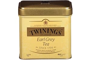 Twinings Earl Grey Loose Tea Tin, 7.05 Ounce Tin (Pack of 1), Smooth, Flavourful, Robust Black Tea Leaves, Caffeinated, Enjoy Hot or Iced