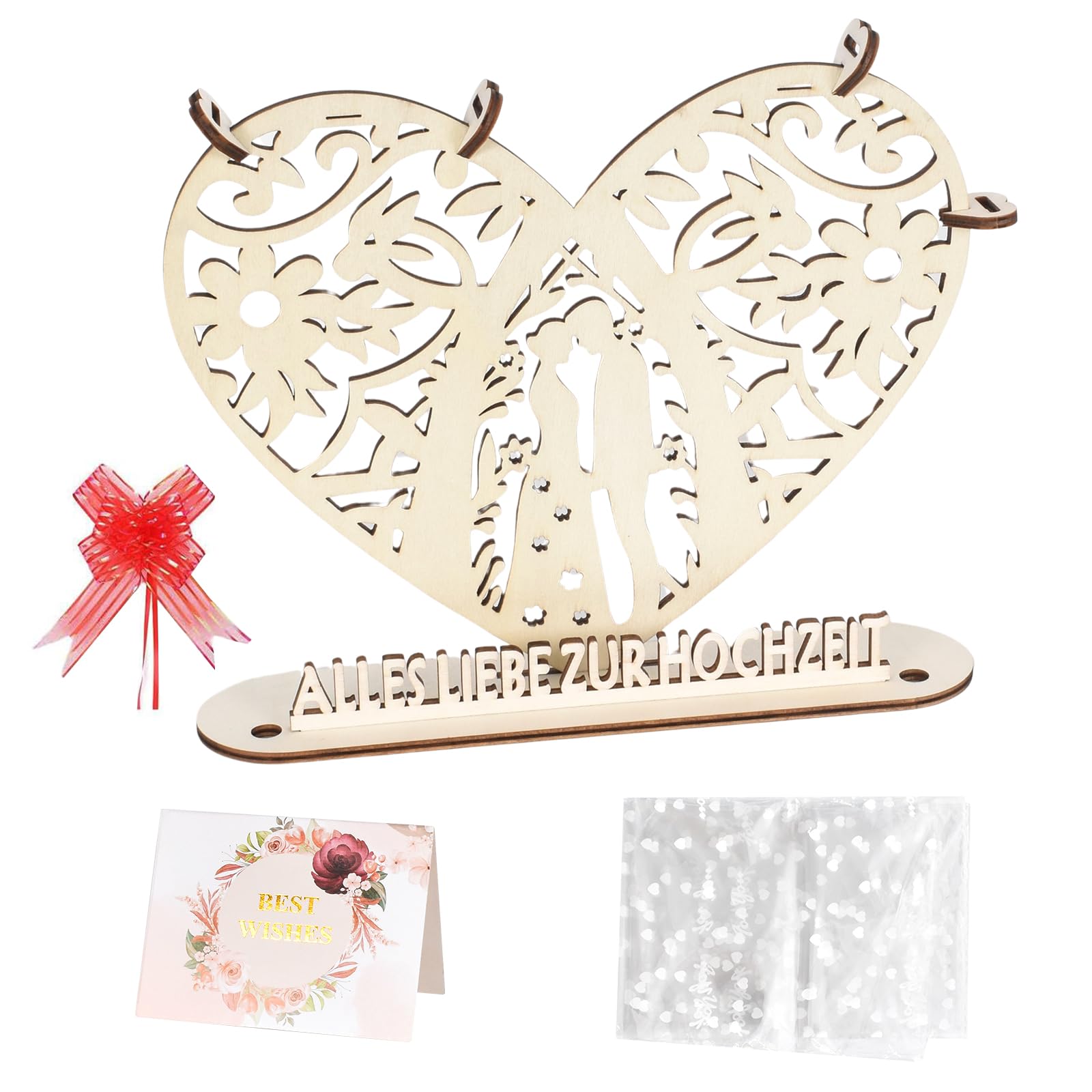 Money Gifts Wedding Wood, Money Gift Heart Wood, Wedding Gifts for Bride and Groom, Wedding Gift Money, Heart for Money Gifts, for Wedding Anniversary