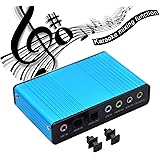 VAlinks 6 Channel External Sound Card 5.1 Surround Sound USB 2.0 External Optical S/PDIF Audio Sound Card Adapter for PC Laptop Recording Compatible with Windows 10 / 8 / 7/ XP