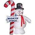 Gemmy Airblown Inflatable Frosty The Snowman with Candy Cane, Giant 9.5-ft White