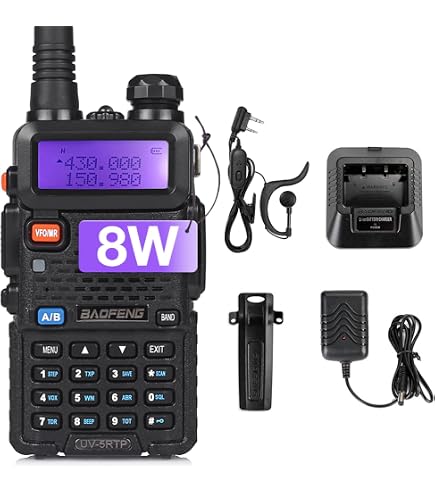 2 Talkies-walkies Baofeng UV-6 8W 2000mAh - 128 Canaux UHF/VHF - Radio Bidirectionnelle Neuve
