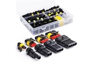AutoEC 352PCS Electrical Connectors - 26 Waterproof Kits for Automotive/Motorcycle Electrical Wiring - 22-16 AWG Wire Terminals - 1-4 Pin Truck Harness & Car Spark Plug Connector Set