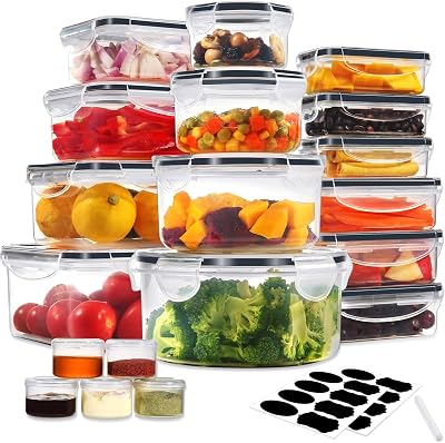 YASHE 38Pcs Airtight BPA-Free Food Storage Containers with Lids