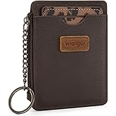Montana West X Wrangler Small Keychain Card Holder for Women Minimalist Thin Pocket Wallet Slim Mini Rfid Card Cases with Detachable Ultra Card Holder
