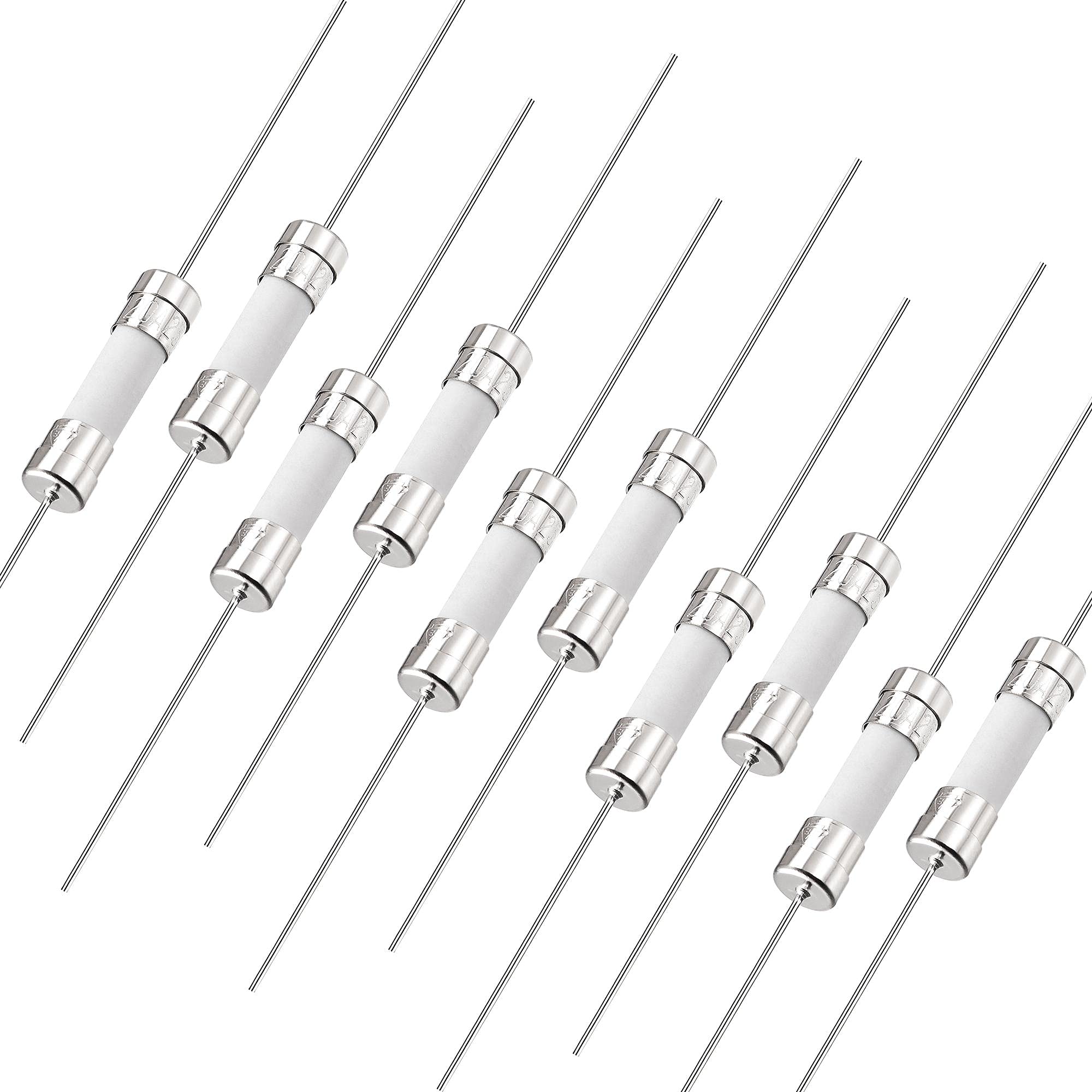 sourcing map Fast Blow Fuse Lead Wire Ceramic Fuses 5mm x 20mm 250V F20A 10Pcs