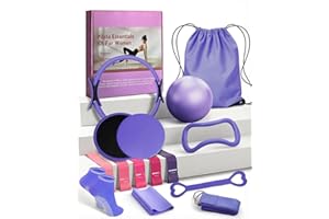 15 Pcs Pilates Kit for Women, [Gift for Women] Spopal Better Me Pilates Kit with Yoga Ball, Ring, Resistance Bands, Stretchin