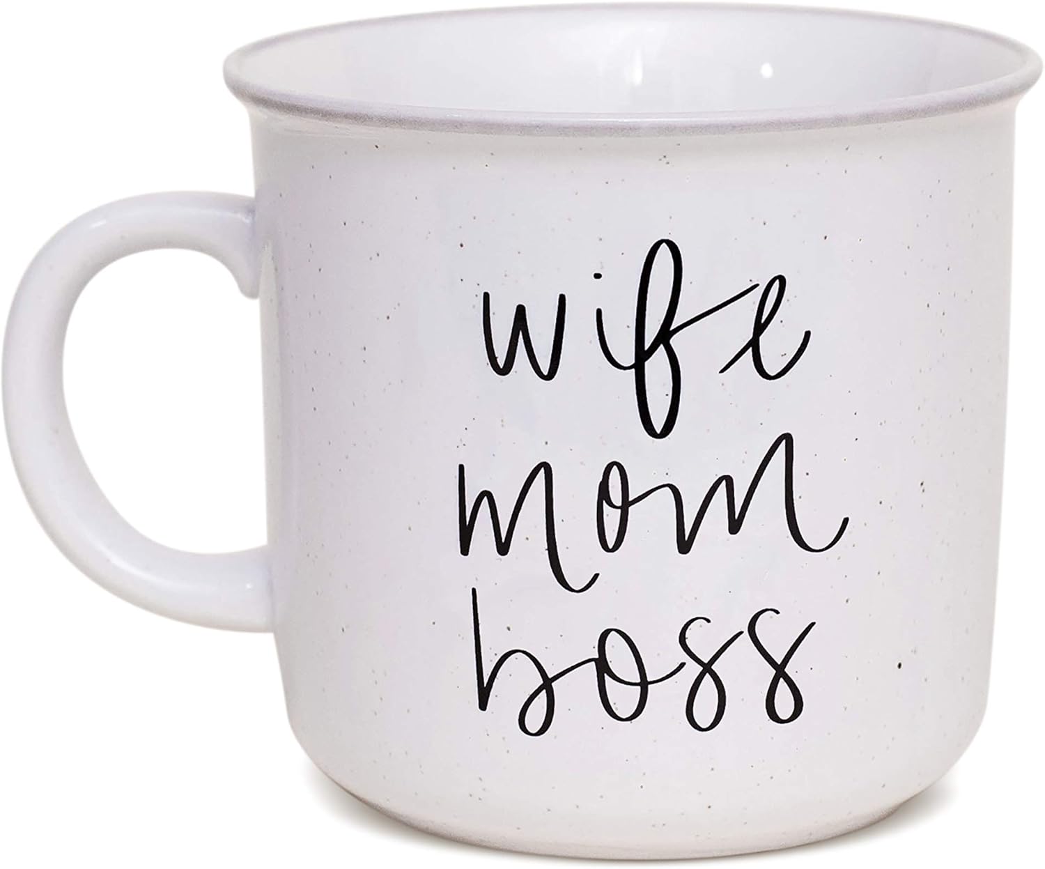 Sweet Water Decor Coffee Mugs for Mom | Cute 15oz Ceramic Campfire Style Coffee Cup Microwave & Dishwasher Safe | Large Mug For First Time Moms, Mother's Day, Birthdays, & Holidays (Wife Mom Boss)