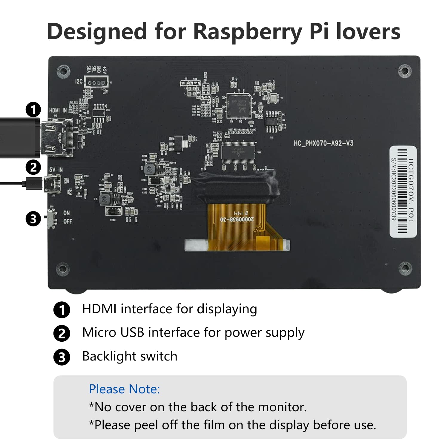 Mua Raspberry Pi Screen, 7 Inch Portable Monitor External Display ...